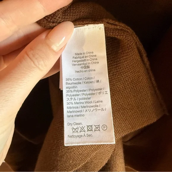 NWT J. Crew Ella Open Front Long Sweater Blazer Duster Wool Blend Brown Medium - Picture 7 of 8